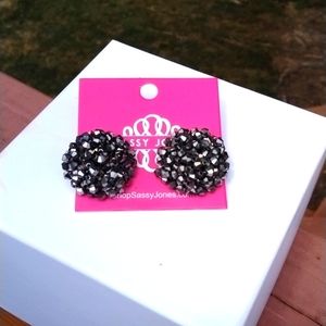 Sassy Jones Glass Studs - Silver